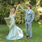 A-line Cowl Neck Satin Prom Dresses With Ruched