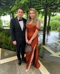 Sheath/Column Off-the-shoulder Satin Prom Dresses With Ruched