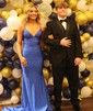 Mermaid V-neck Jersey Backless Beaded Prom Dresses