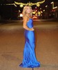 Mermaid V-neck Jersey Backless Beaded Prom Dresses