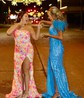 Mermaid Off-the-shoulder Sparkly Sequin Prom Dresses With Feather