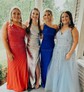 Mermaid One Shoulder Jersey Beaded Prom Dresses