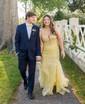 Mermaid V-neck Tulle Prom Dresses With Appliques