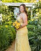 Mermaid V-neck Tulle Prom Dresses With Appliques