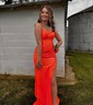 Mermaid Square Neck Satin Prom Dresses With Ruched