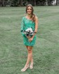 Elegant Bodycon Lace One Shoulder Homecoming Dresses