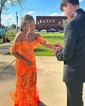 Mermaid Off-the-shoulder Sparkly Sequin Prom Dresses With Feather