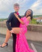 Mermaid Off-the-shoulder Sparkly Sequin Prom Dresses With Feather