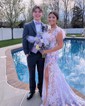 Mermaid Off-the-shoulder Sparkly Sequin Prom Dresses With Feather