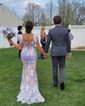 Mermaid Off-the-shoulder Sparkly Sequin Prom Dresses With Feather