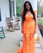 Mermaid Off-the-shoulder Sparkly Sequin Prom Dresses With Feather