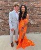 Mermaid Off-the-shoulder Sparkly Sequin Prom Dresses With Feather