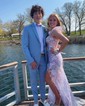 Mermaid Off-the-shoulder Sparkly Sequin Prom Dresses With Feather
