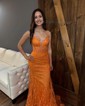 Mermaid V-neck Lace Corset Prom Dresses With Appliques