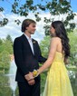 Ball Gown V-neck Tulle Prom Dresses With Appliques
