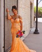 Mermaid Off-the-shoulder Tulle Prom Dresses With Appliques