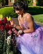 Ball Gown Sweetheart Tulle Prom Dresses With Appliques