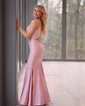 Mermaid V-neck Jersey Cut Out Beaded Prom Dresses