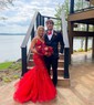 Mermaid V-neck Glitter Tulle Prom Dresses With Appliques