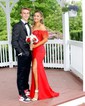 Mermaid Off-the-shoulder Stretch Crepe Prom Dresses With Appliques