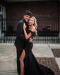 Mermaid Off-the-shoulder Stretch Crepe Prom Dresses With Appliques