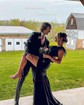 Mermaid Off-the-shoulder Stretch Crepe Prom Dresses With Appliques
