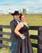 A-line V-neck Satin Prom Dresses With Appliques