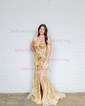 Mermaid Off-the-shoulder Sparkly Sequin Prom Dresses With Appliques