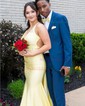 Mermaid V-neck Jersey Cut Out Prom Dresses