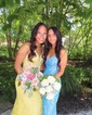 Mermaid V-neck Tulle Prom Dresses With Appliques