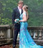 Mermaid V-neck Backless Sparkly Sequin Prom Dresses