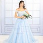 Ball Gown Off-the-shoulder Tulle Prom Dresses With Ruched