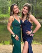 Ivory Mermaid V-neck Jersey Beaded Prom Dresses