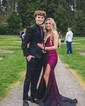 Ivory Mermaid V-neck Jersey Beaded Prom Dresses