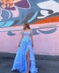 Black Ball Gown Sweetheart Sequin Tiered Prom Dresses