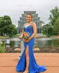 Black Mermaid V-neck Jersey Beaded Prom Dresses