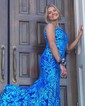 Mermaid V-neck Backless Sparkly Sequin Prom Dresses