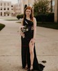 Sheath/Column One Shoulder Sequin Cut Out Prom Dresses
