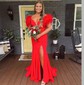 Mermaid Jersey Off-the-shoulder Prom Dresses With Feather