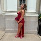 Sheath/Column V-neck Sparkly Sequin Prom Dresses