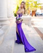 Mermaid One Shoulder Jersey Beaded Prom Dresses With Ruched