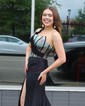 Mermaid One Shoulder Jersey Beaded Prom Dresses With Ruched