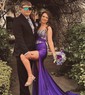 Mermaid One Shoulder Jersey Beaded Prom Dresses With Ruched
