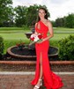 Mermaid One Shoulder Stretch Crepe Cut Out Prom Dresses With Ruched