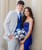 Mermaid Strapless Ruched Jersey Prom Dresses With Beading