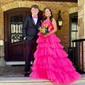 Ball Gown Strapless Tulle Ruffle Tiered Prom Dresses