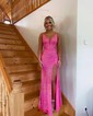 Mermaid V-neck Cut Out Sparkly Sequin Prom Dresses