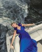A-line V-neck Chiffon Prom Dresses With Ruched