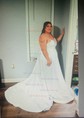 Ball Gown/Princess V-neck Satin Sweep Train Wedding Dresses With Split Front