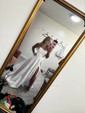 Ball Gown/Princess V-neck Satin Sweep Train Wedding Dresses With Split Front
